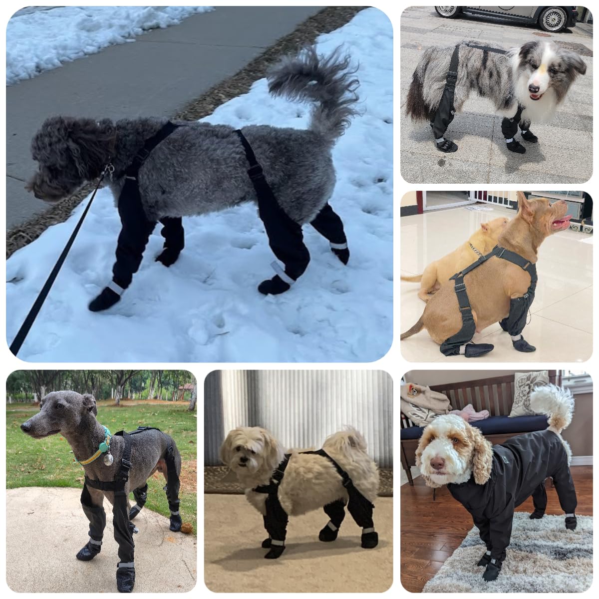 BillionChains dog boots show waterproof nylon outer for rain protection and easy cleaning.