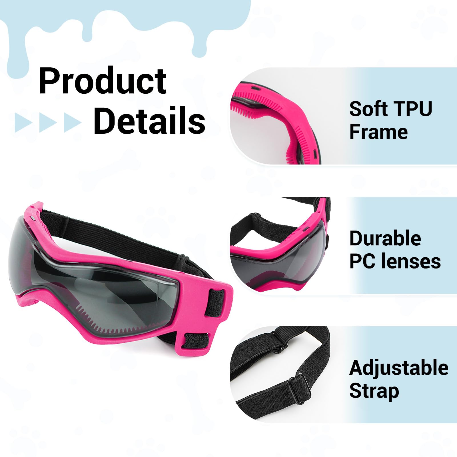 BillionChains dog helmet pink ear-holes design enabling comfortable ear movement.
