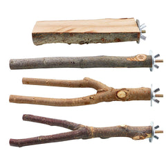 BILLIOTEAM 4pack wood bird perch with 7-9 inch length for comfortable perching