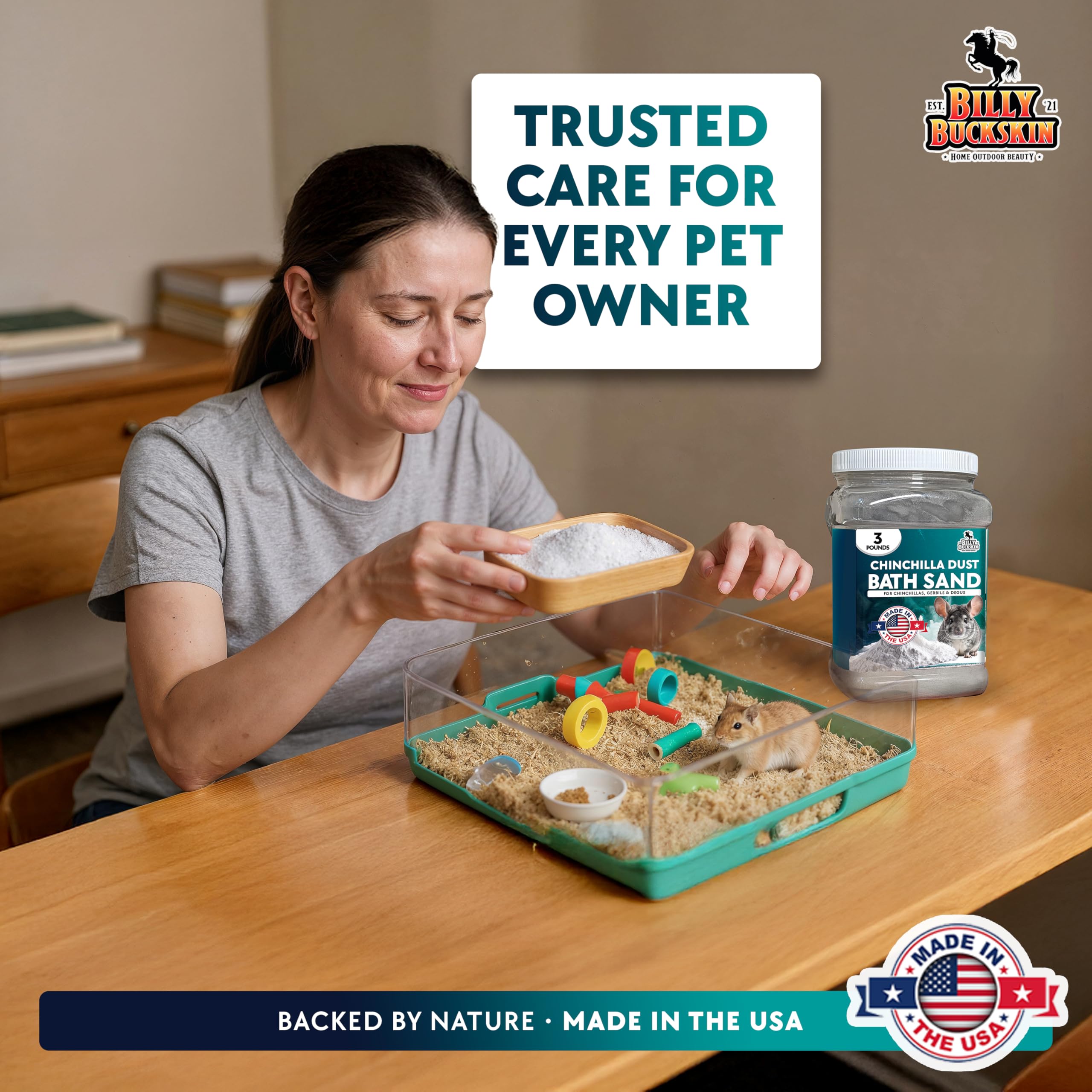 Billy Buckskin vet groomer trust image underscoring professional endorsement for hygiene.
