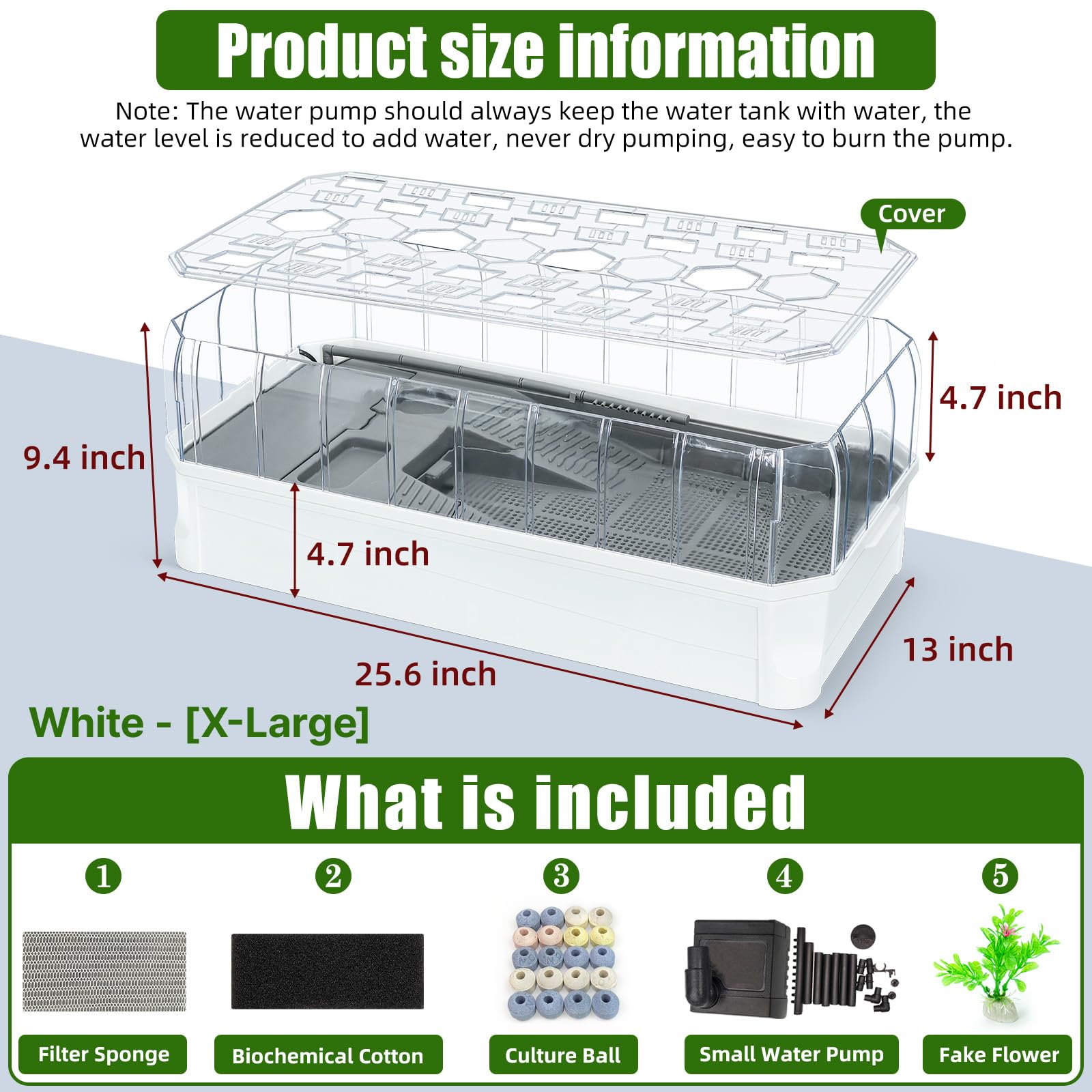 BINANO turtle habitat bottom drain feature enabling quick, hassle-free water changes