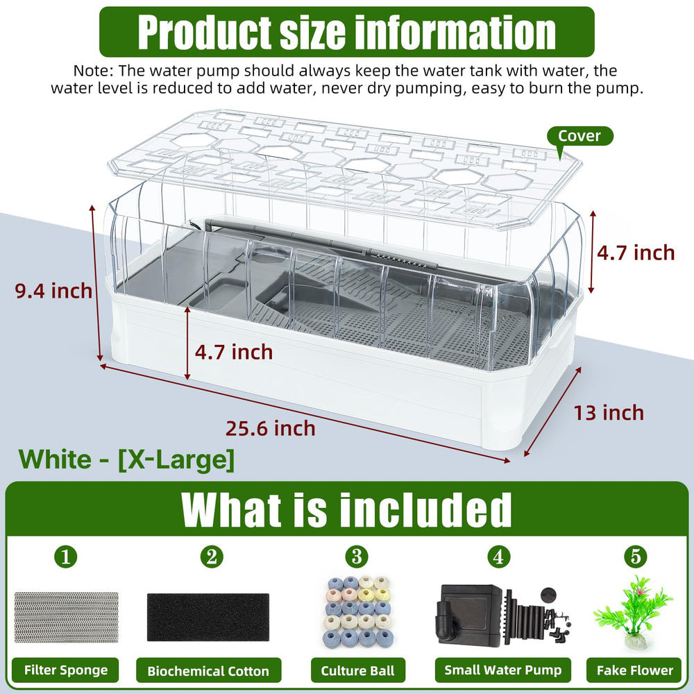 BINANO turtle habitat bottom drain feature enabling quick, hassle-free water changes