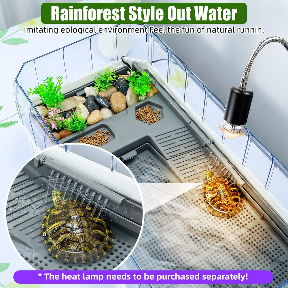 BINANO turtle habitat multi-stage filtration preserves clean water for healthy turtles