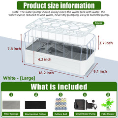 BINANO turtle habitat top view highlights layout for easy navigation