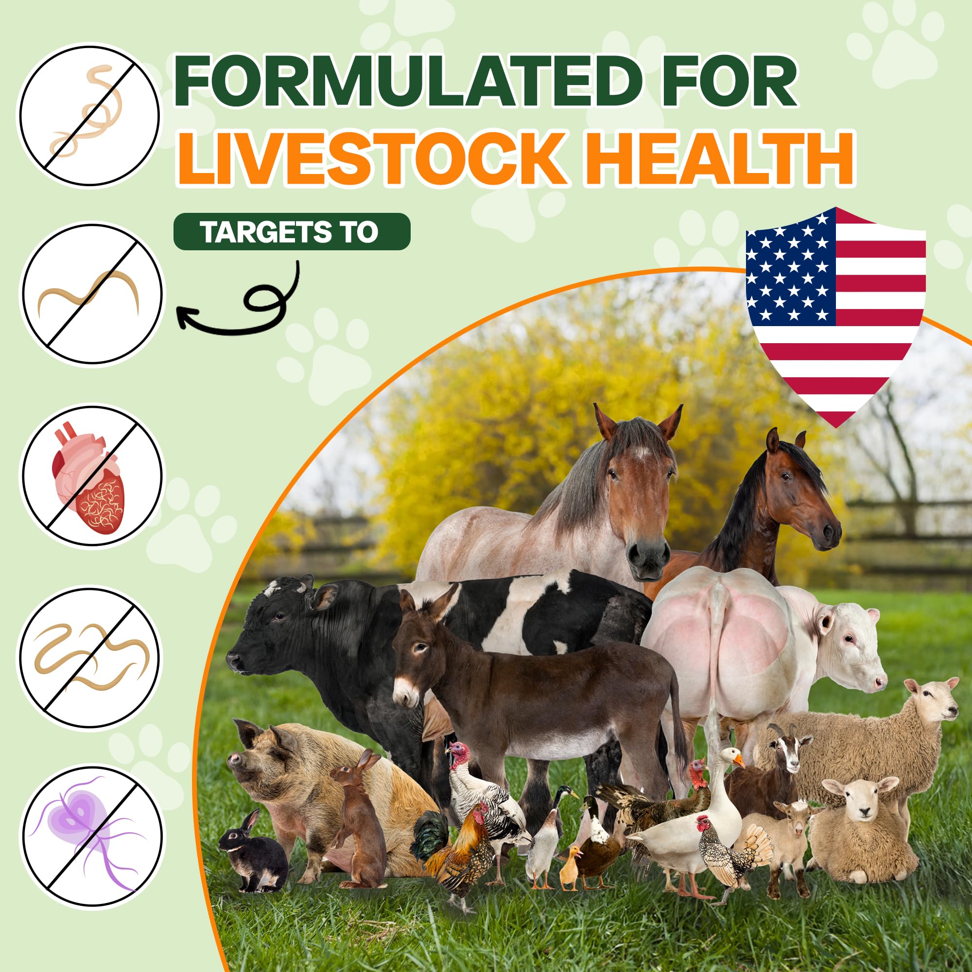 Bingbrofam dewormer dosing mix shows simple integration with feed or water.