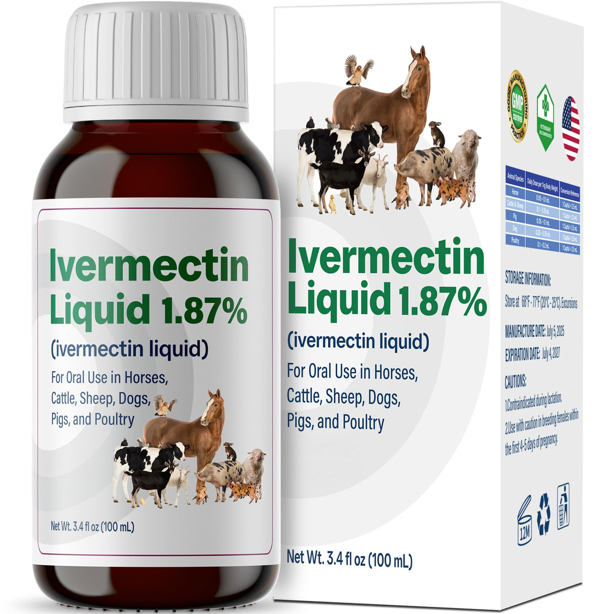 Bingbrofam dewormer liquid bottle for easy administration and animal comfort.
