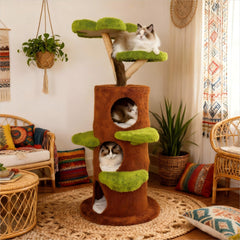 BingoPaw top platform 58inch cat tree provides a cozy lounging perch for naps.