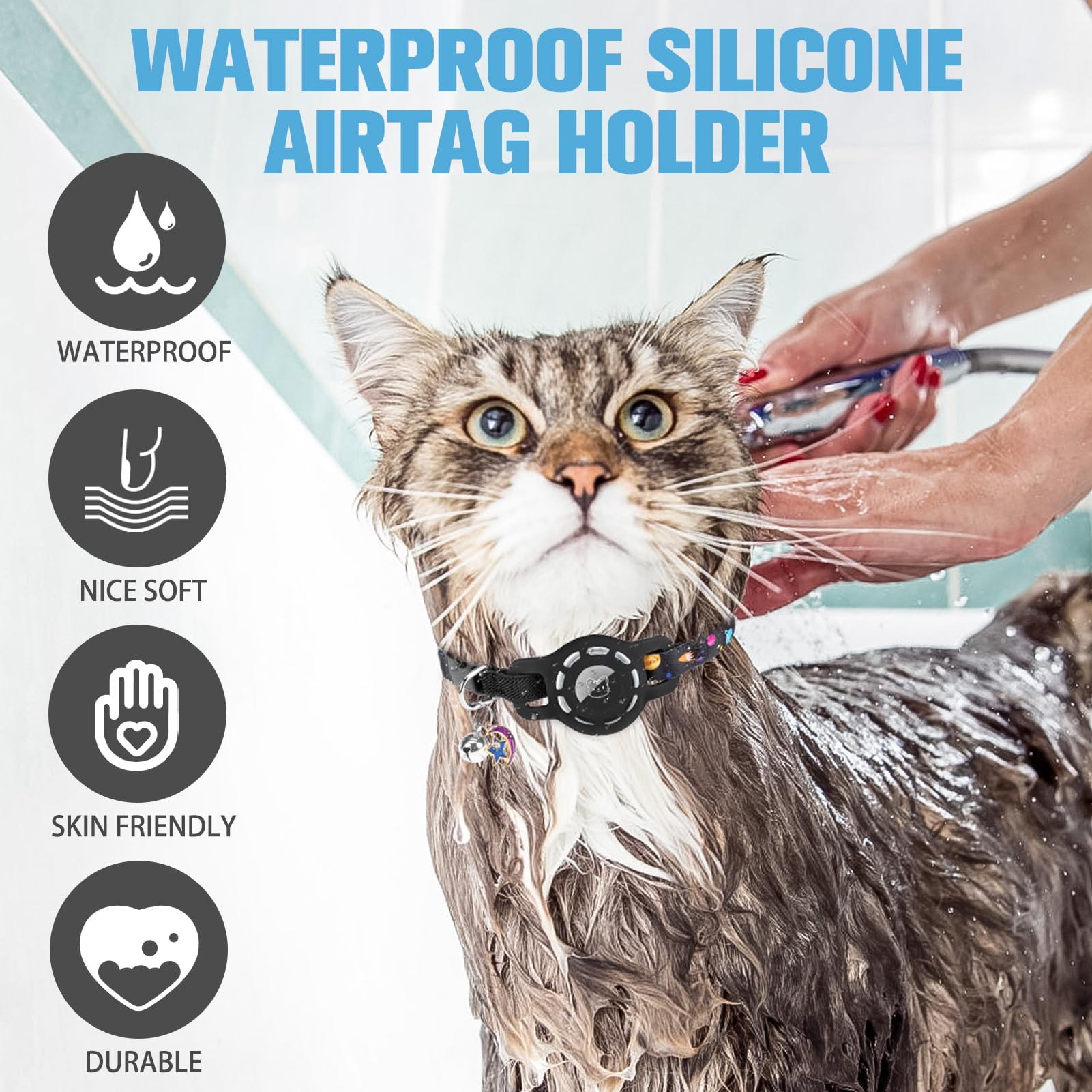 BINGPET Adjustable cat collar 7.8 to 11.8 inches fits most cats.