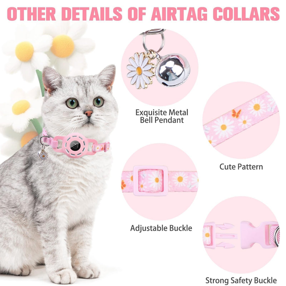 BINGPET AirTag cat collar pendant design adds style and visibility.