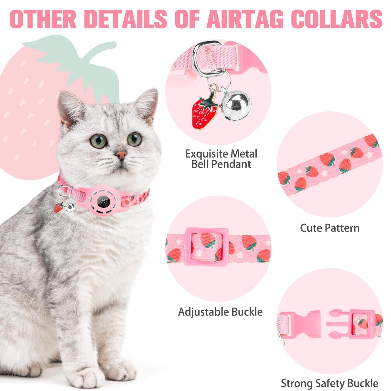 BINGPET AirTag cat collar waterproof design suitable for outdoor use