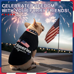 BINGPET American flag dog tank top showing patriotic design for celebrations and daily wear