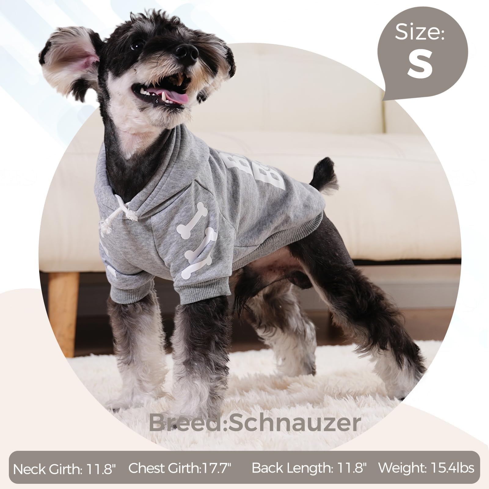 BINGPET Bad to the Bone hoodie leash-hole detail enables secure walks
