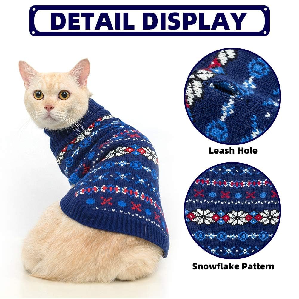 BINGPET Cat Sweater soft turtleneck knit close-up highlighting stretchable warmth