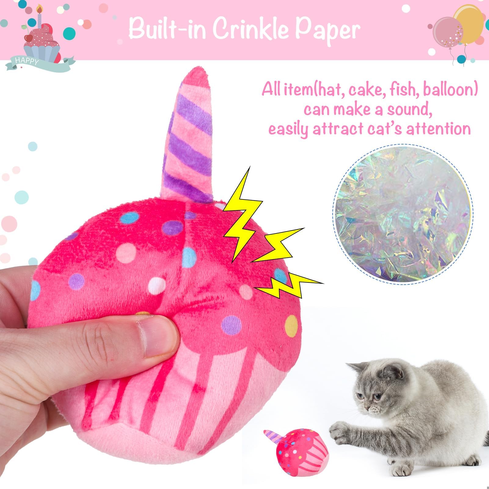 BINGPET catnip toys cat-face balloon – bright toy that promotes active play and bonding