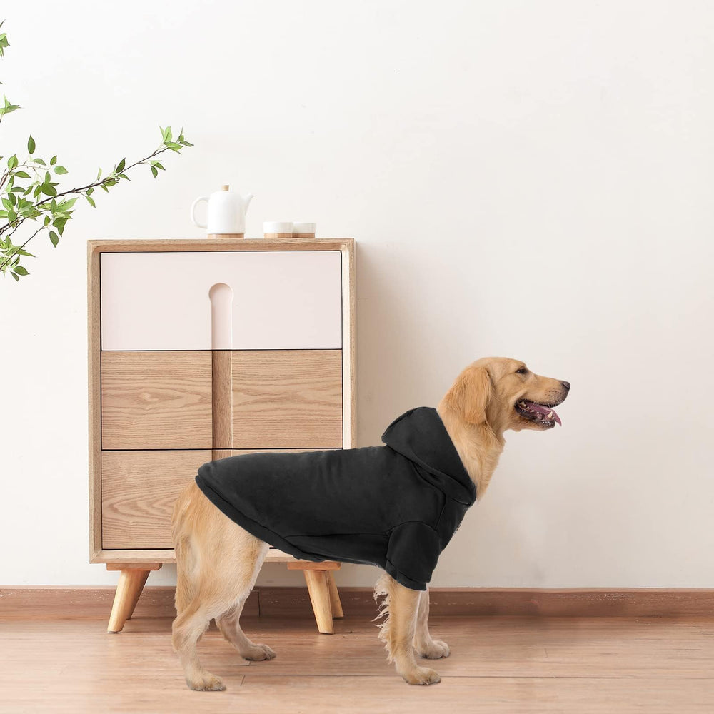 BINGPET dog hoodie pullover care image shows easy on-off and low effort wear.