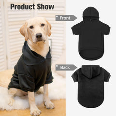 BINGPET dog hoodie size chart image demonstrates six size options for a proper fit.