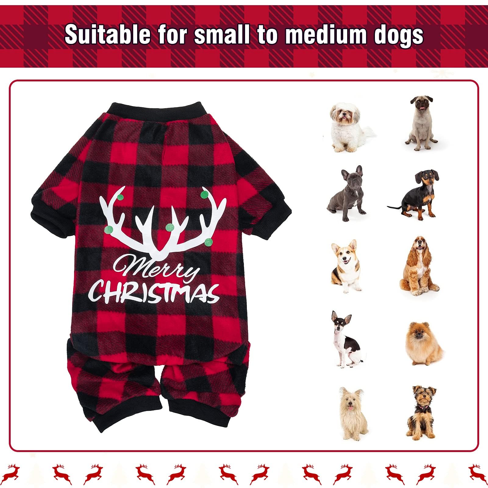 BINGPET Christmas-look pajama adds festive charm for photos and gatherings.