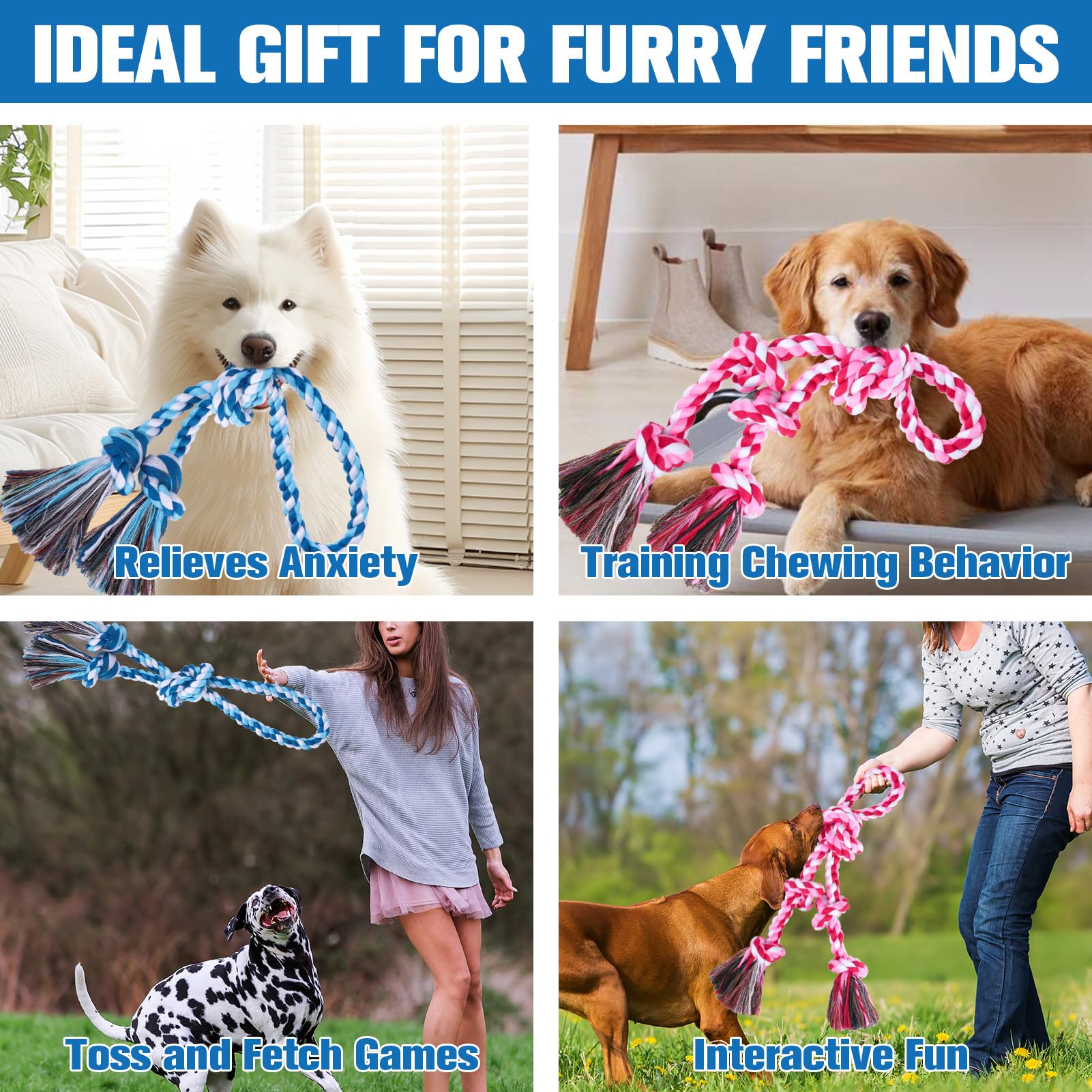 BINGPET rope toy care-close showing easy cleaning and quick drying