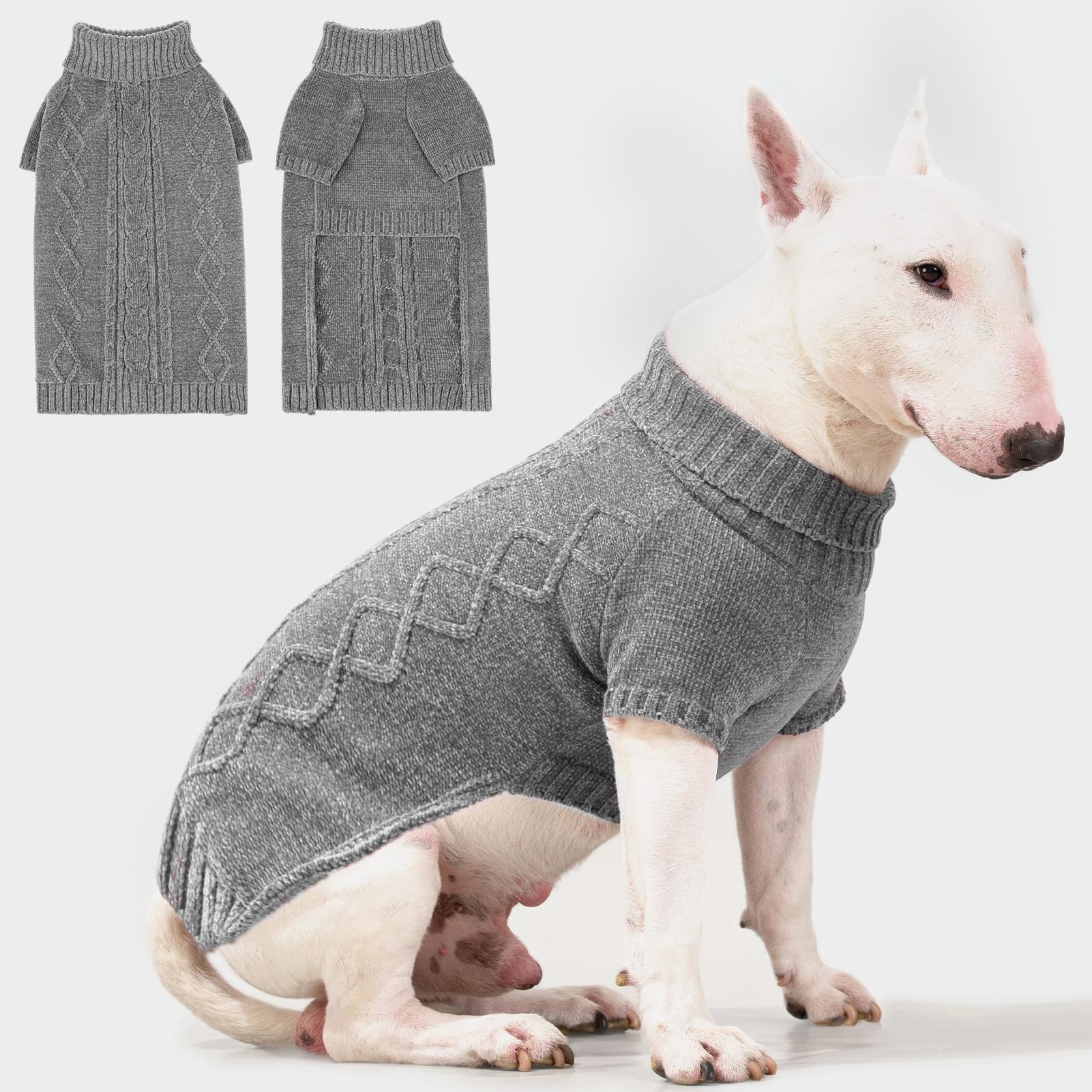 BINGPET foldable-turtleneck dog sweater provides cozy warmth for medium dogs.