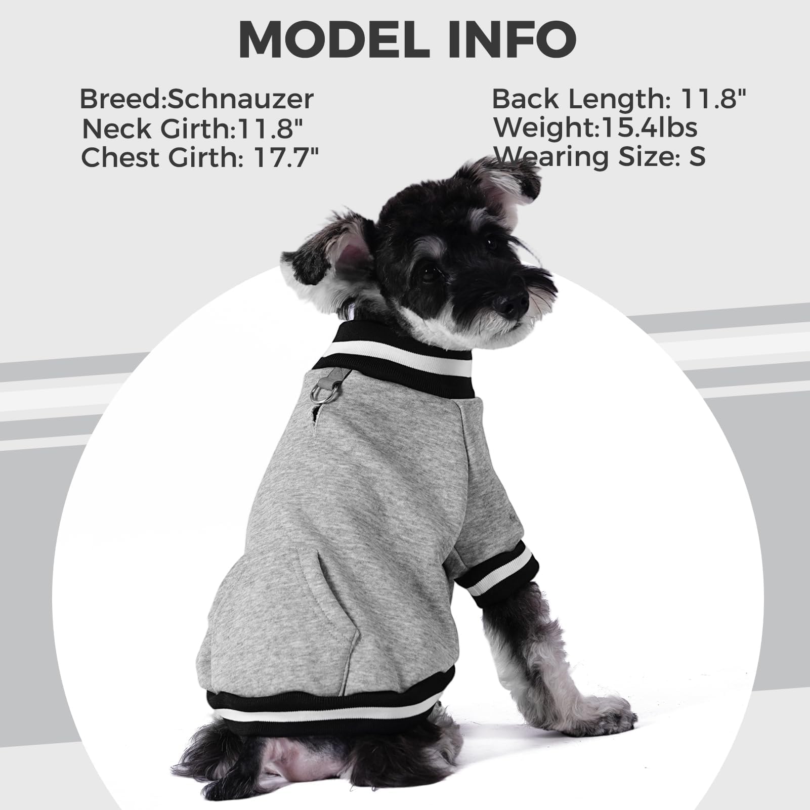 BINGPET dog sweatshirt grey back pocket for small-item storage on walks.