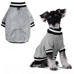 BINGPET dog sweatshirt grey fabric close-up, cozy warmth for chilly walks.