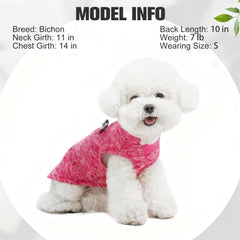 BINGPET fleece vest with double D-rings close-up for leash use