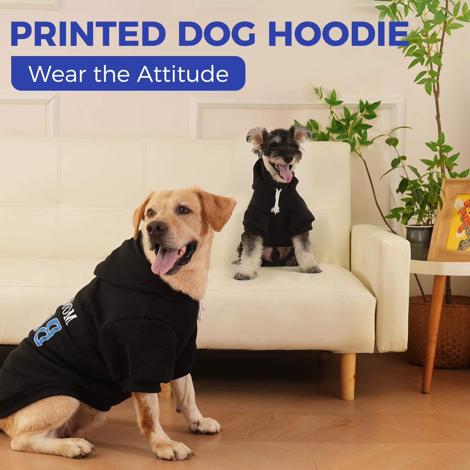 BINGPET Mommy's Boy dog sweater leash hole detail — easy leash threading on walks