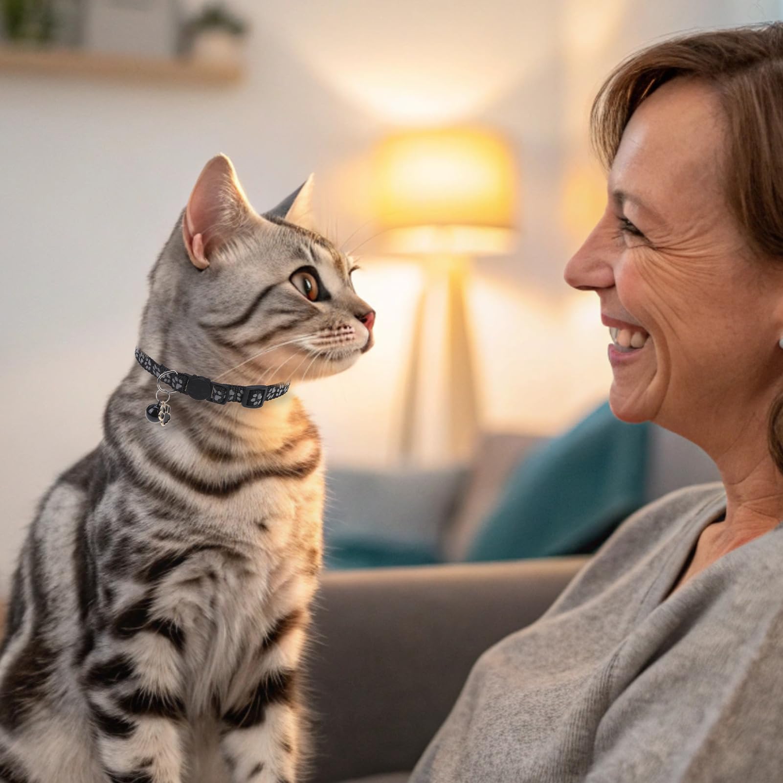 BINGPET night-time visibility cat collar helps locate your cat safely.