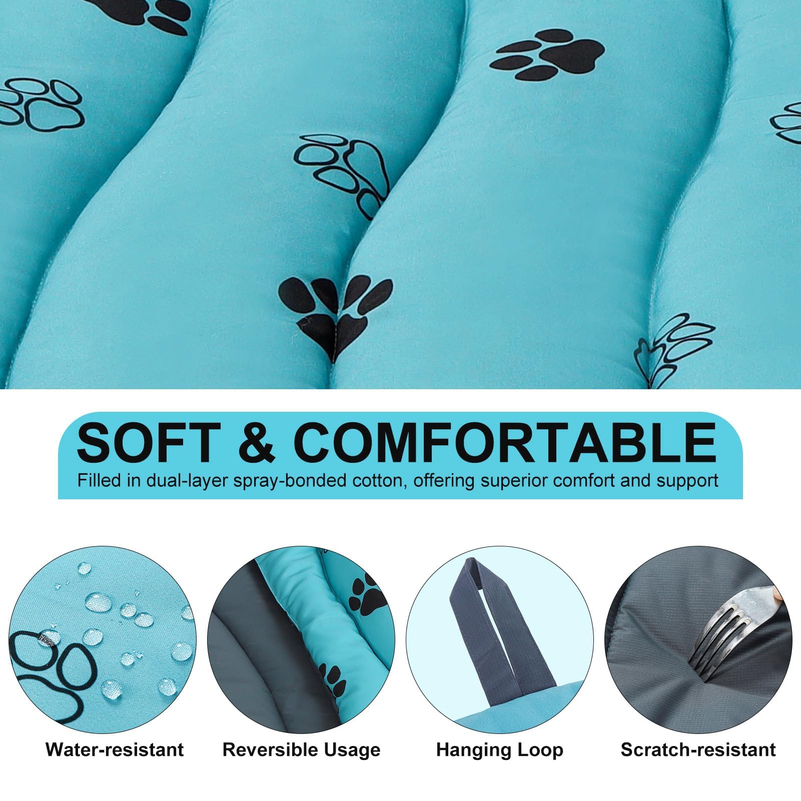 BINGPET outdoor travel dog bed with carry bag for effortless transport.