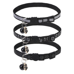 BINGPET reflective cat collar 3-pack on display boosts visibility for safe outings.