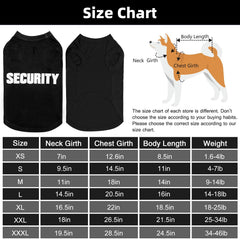 BINGPET security shirt back view shows durable glued print for long-lasting look
