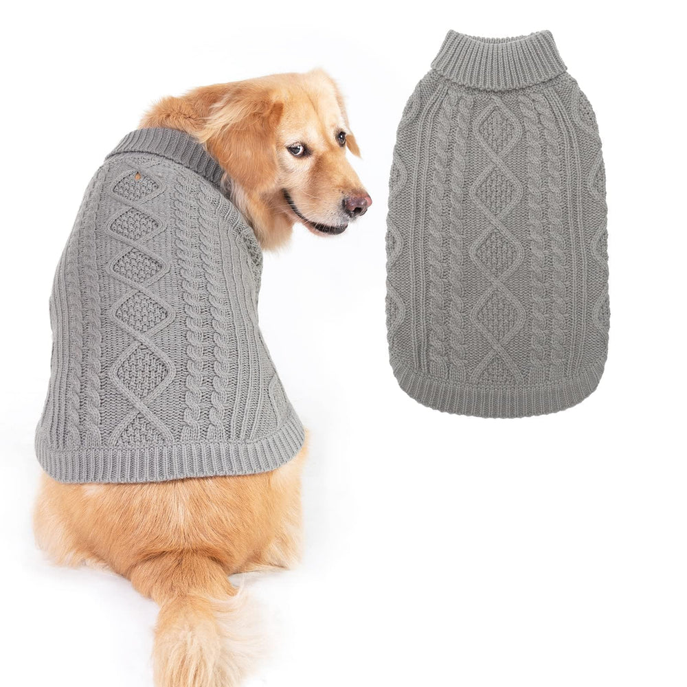 BINGPET thermal knitted dog sweater back view shows cozy warmth for chilly walks