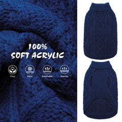 BINGPET thermal sweater back view with leash hole enables stylish, hands-free walking.