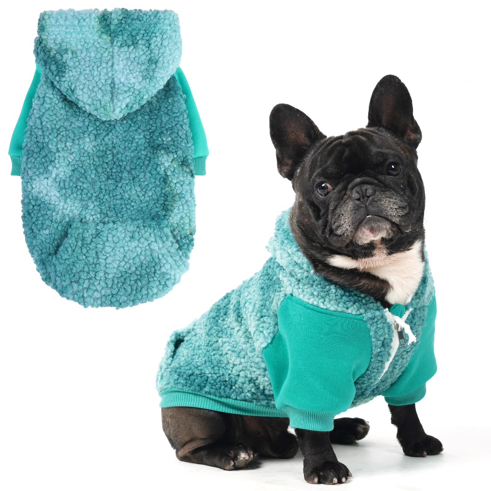 BINGPET Tie Dye Dog Hoodie front view, soft warmth for daily walks.