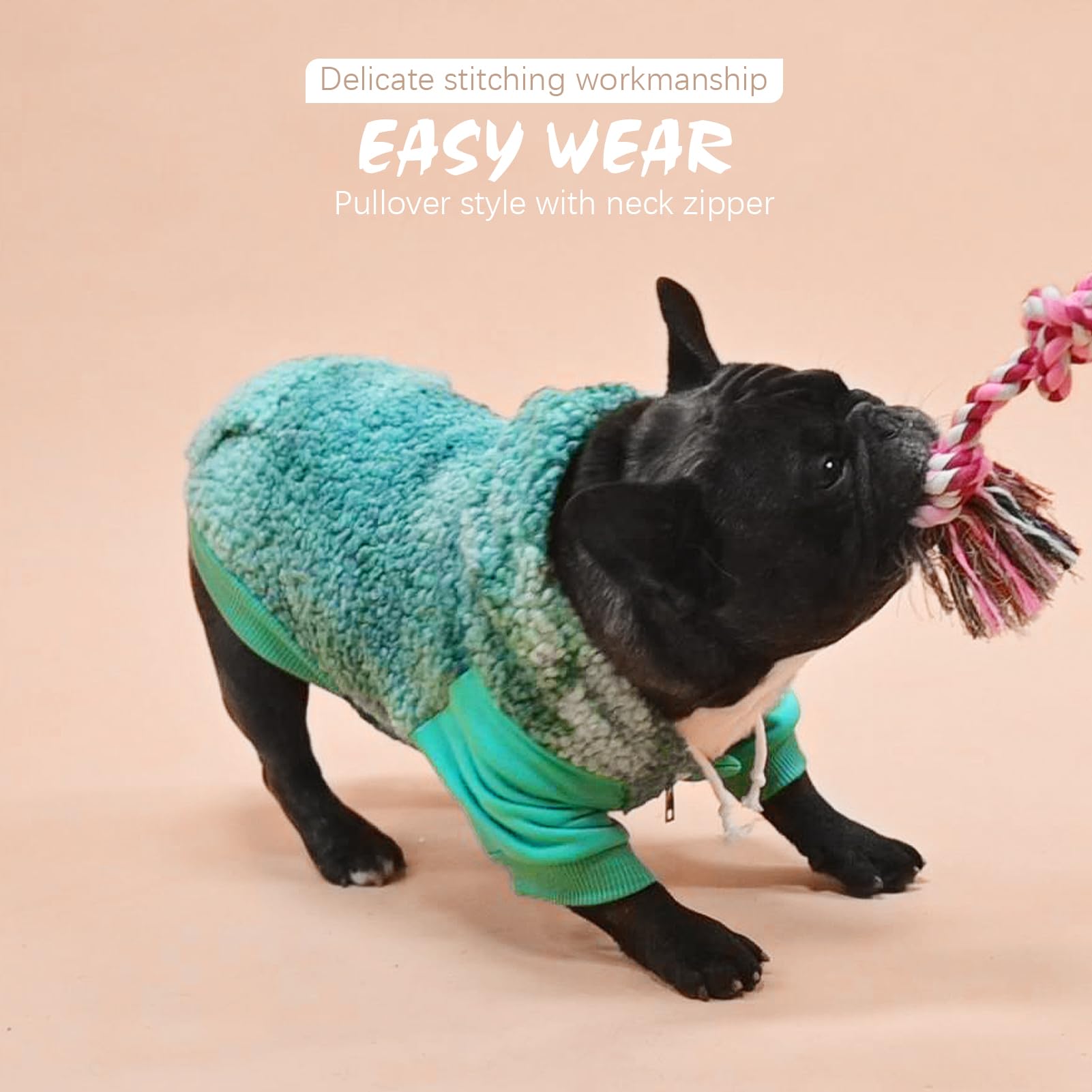BINGPET Tie Dye Dog Hoodie pocket detail, perfect for treats on outings.