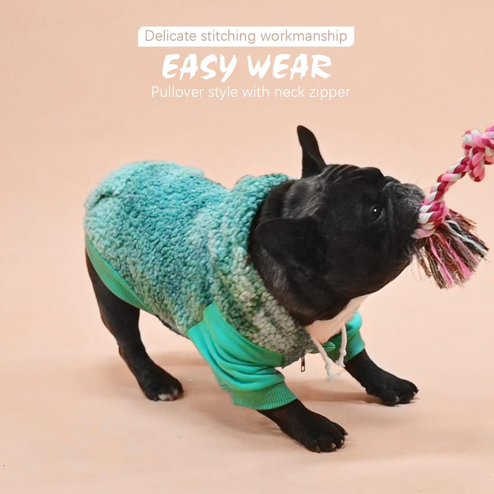 BINGPET Tie Dye Dog Hoodie pocket detail, perfect for treats on outings.