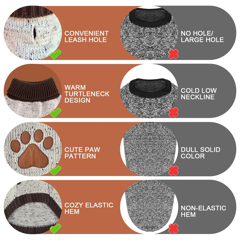 BINGPET Turtle Neck Dog Sweater worn on small dog, easy slip-on design for quick changes.