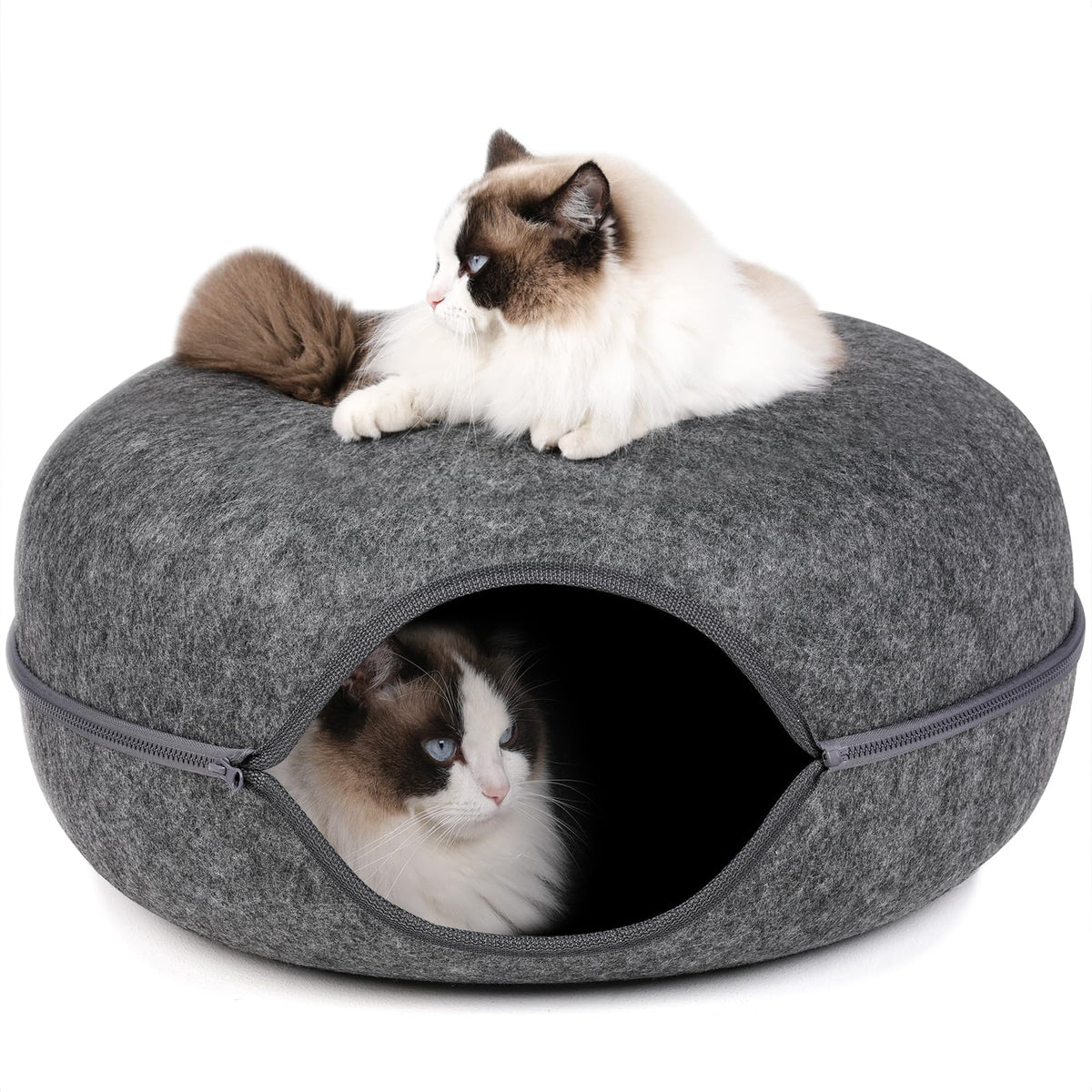 Bininl cat tunnel donut entrance shown, inviting indoor cats to explore a playful hideaway.