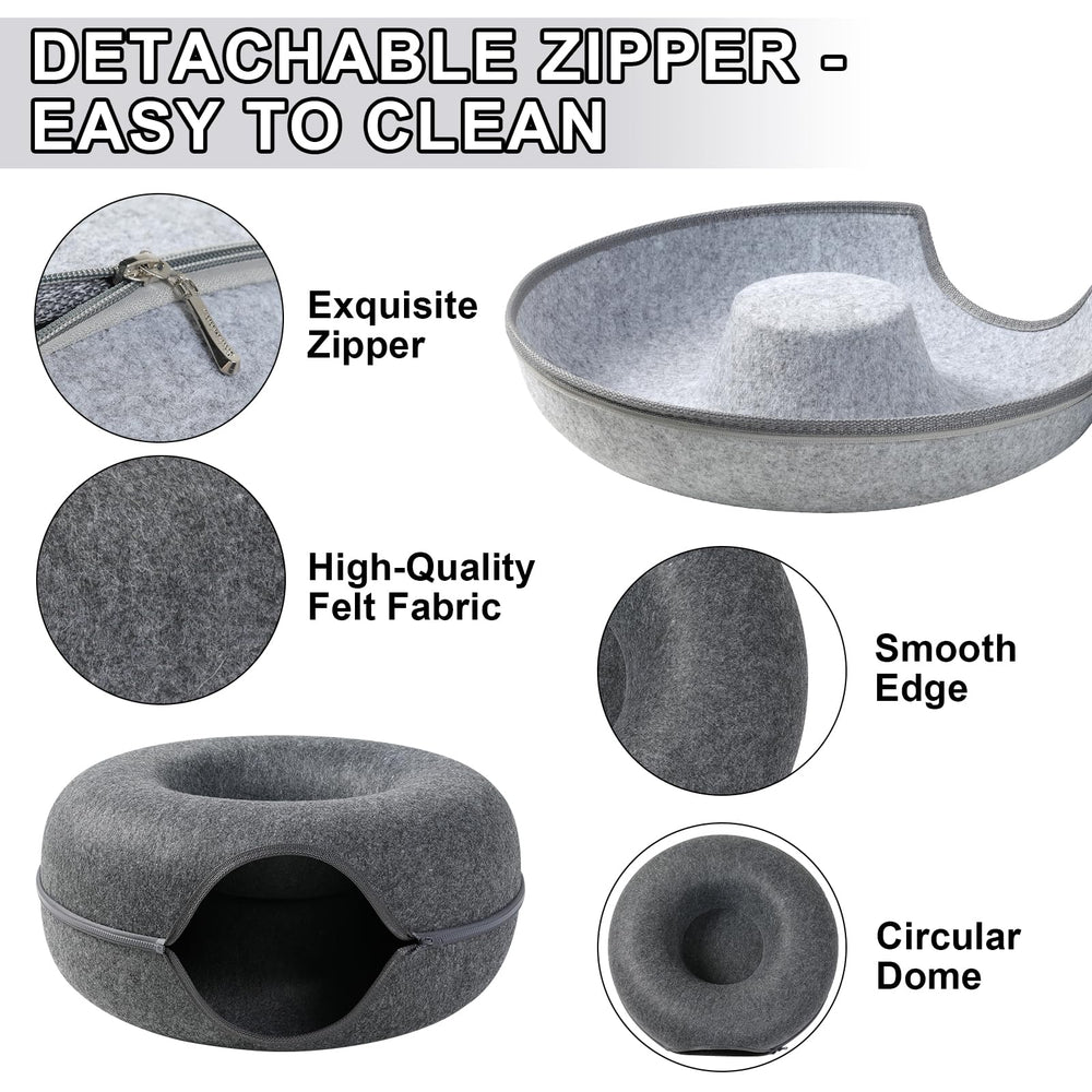 Bininl cat tunnel interior space highlights the 11-inch height for comfortable lounging.