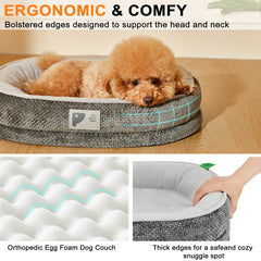 Bininl dog bed four-sided bolster highlights head and neck comfort