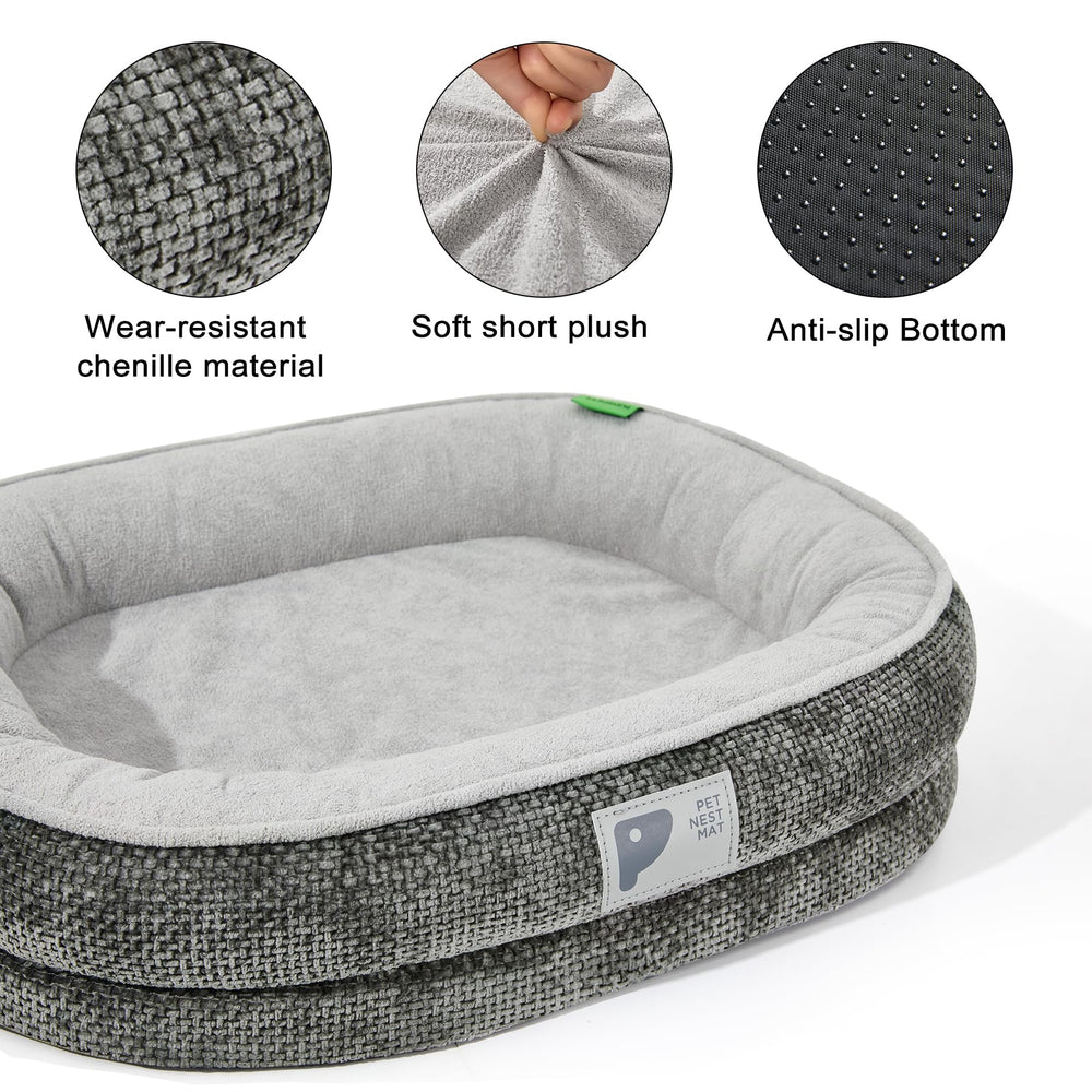 Bininl dog bed non-slip bottom detail emphasizes stable placement