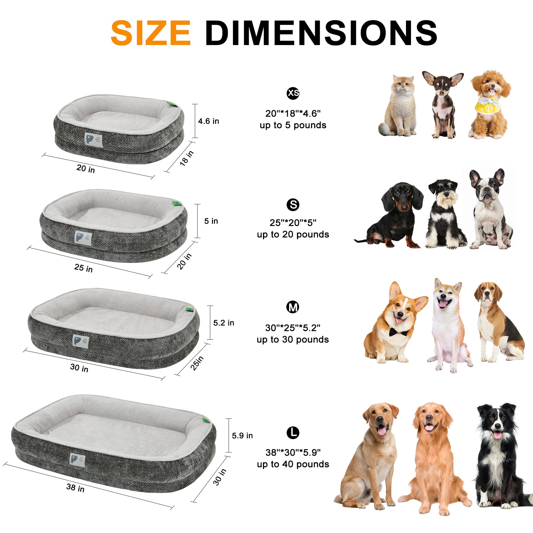 Bininl dog bed removable cover close-up demonstrates easy cleaning