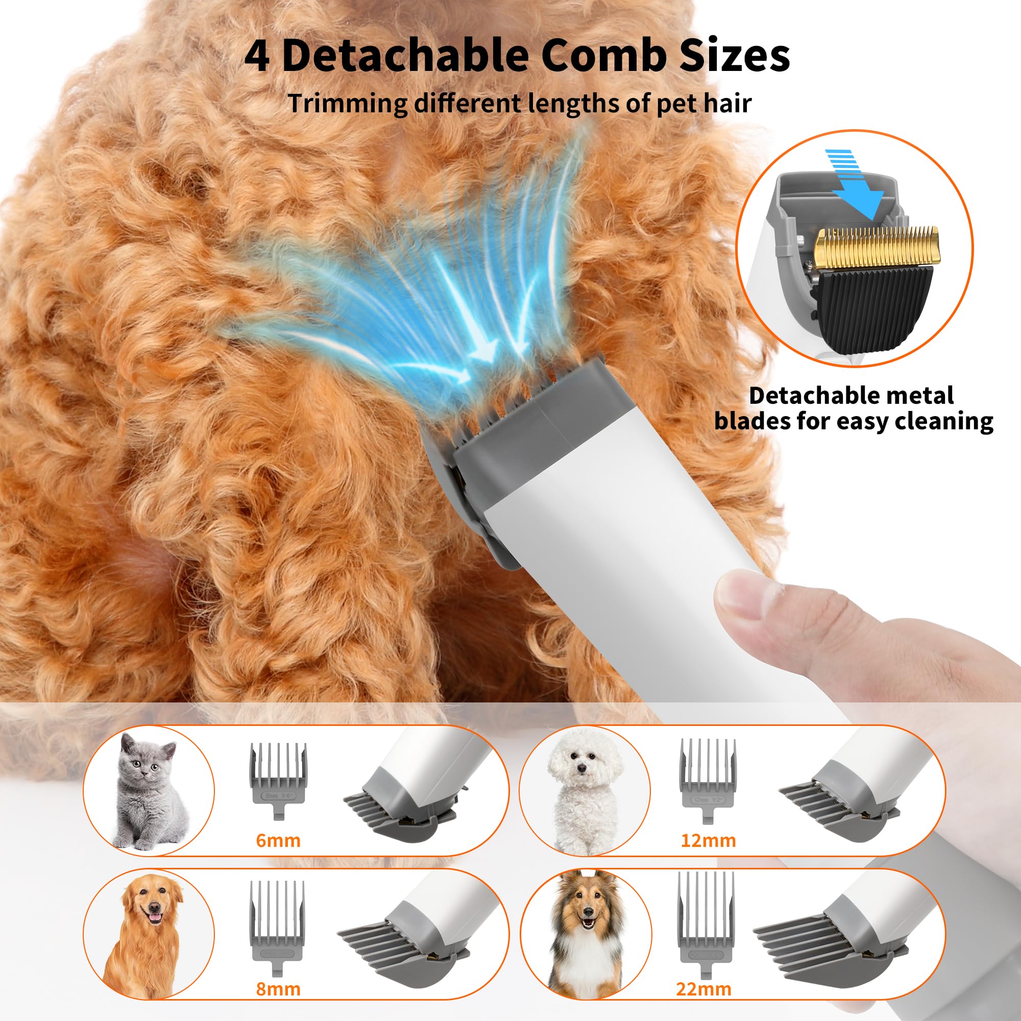 binROC four comb sizes for versatile fur grooming