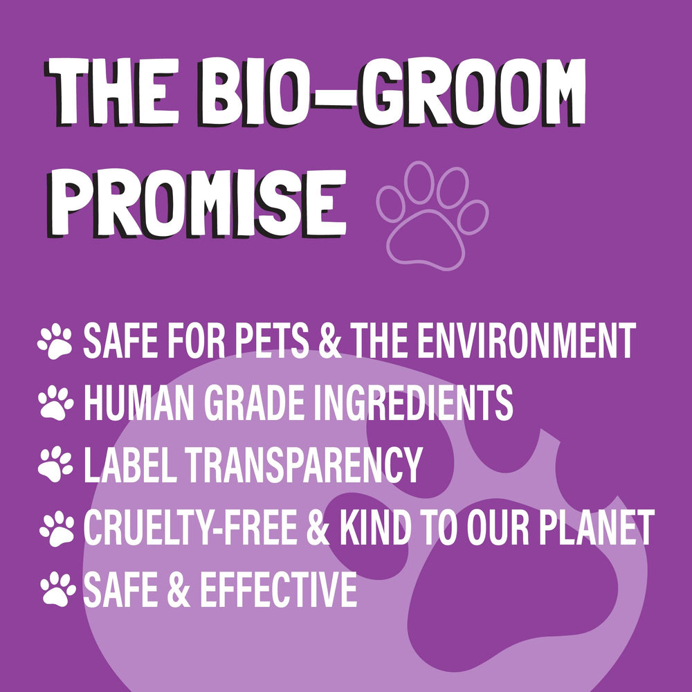 Bio-Groom chamomile conditioner application on pet fur soothing sensitive skin during grooming.