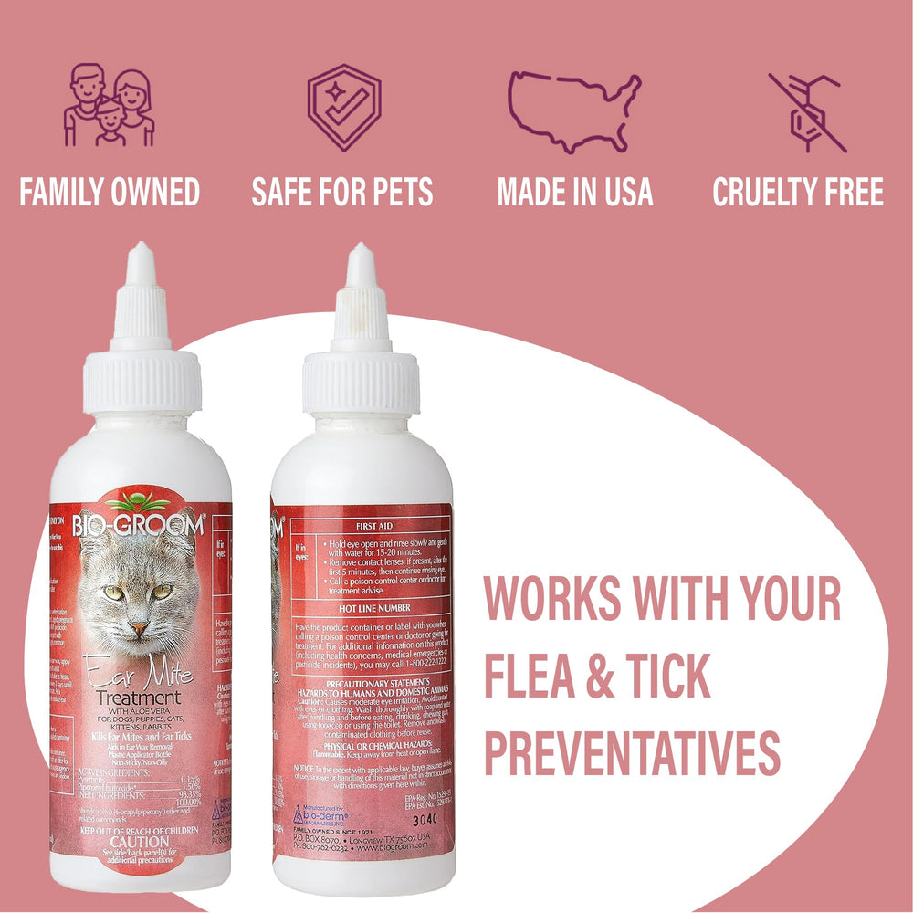 Bio-Groom Ear Cleaner for dogs and cats demonstrates routine ear care at home.