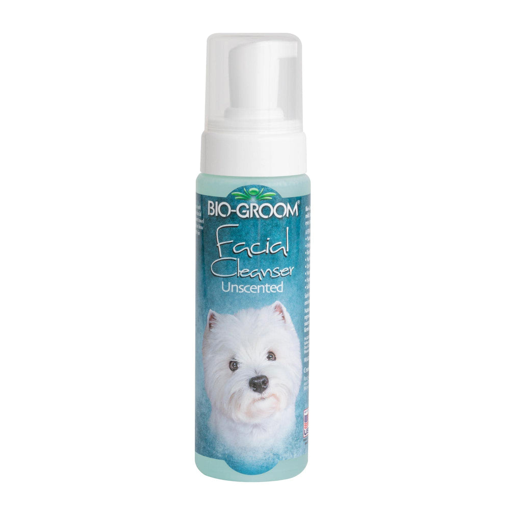 Bio-Groom Facial Cleanser bottle front; gentle unscented dog care.