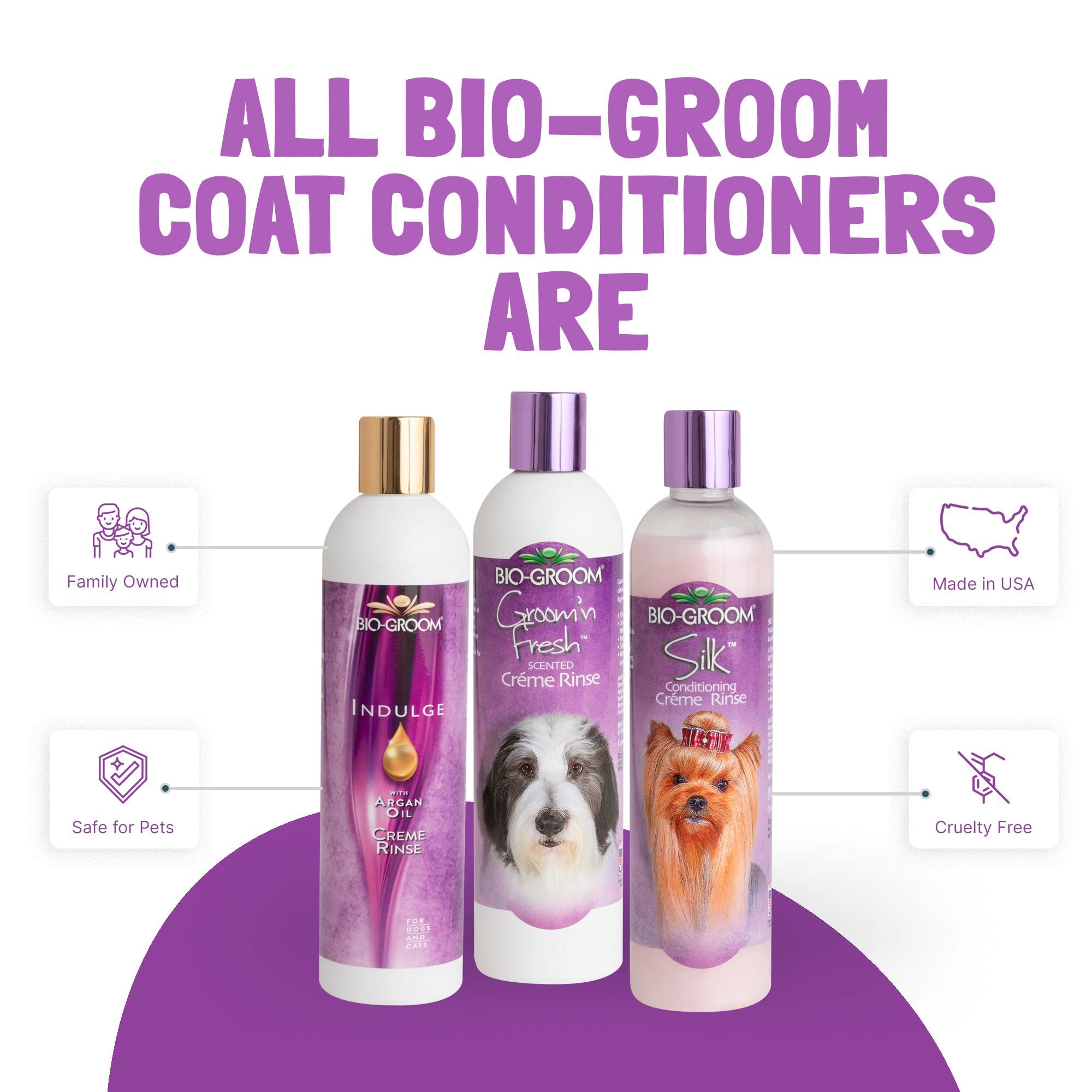 Bio-Groom Groom'n Fresh dog coat after use appears softer and tangle-free.