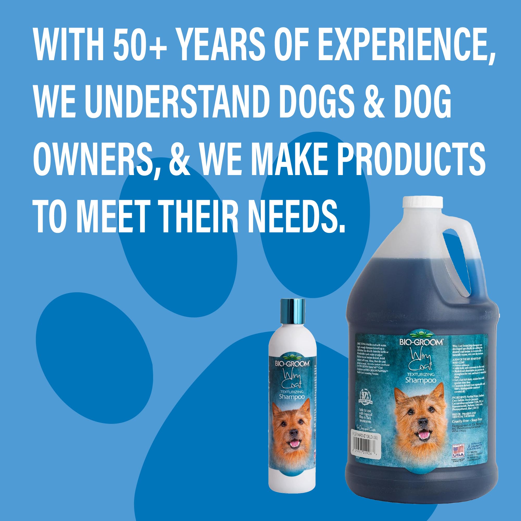 Bio-Groom Made-in-USA bottle underscores domestic manufacturing quality.