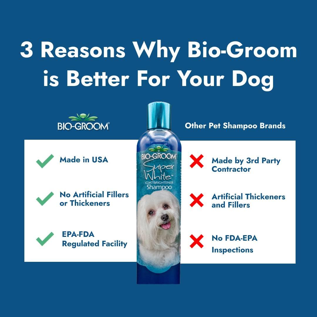 Bio-Groom Silk Creme Rinse bottle with chamomile provides soothing moisture for dry, sensitive coats.