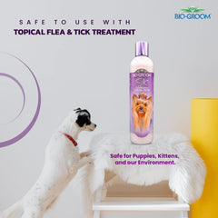 Bio-Groom Silk Creme Rinse dog coat becomes soft and silky after bath.